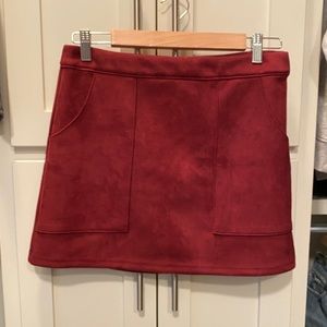 LULUs maroon suede skirt